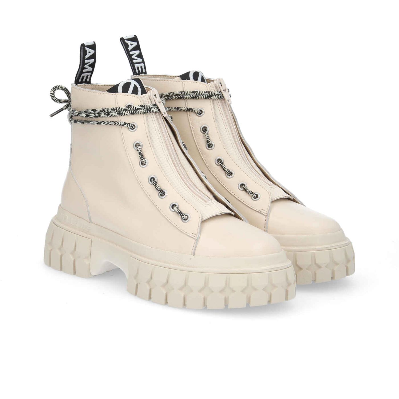 GRAVITEE ZIP BOOTS W  -  NAPPA GRAIN  - BIANCO SPORCO